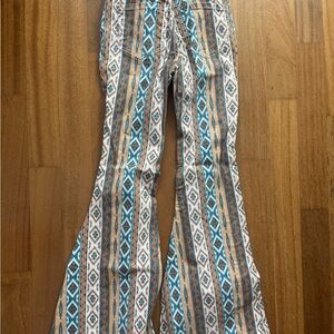 Patterned Flare Jeans